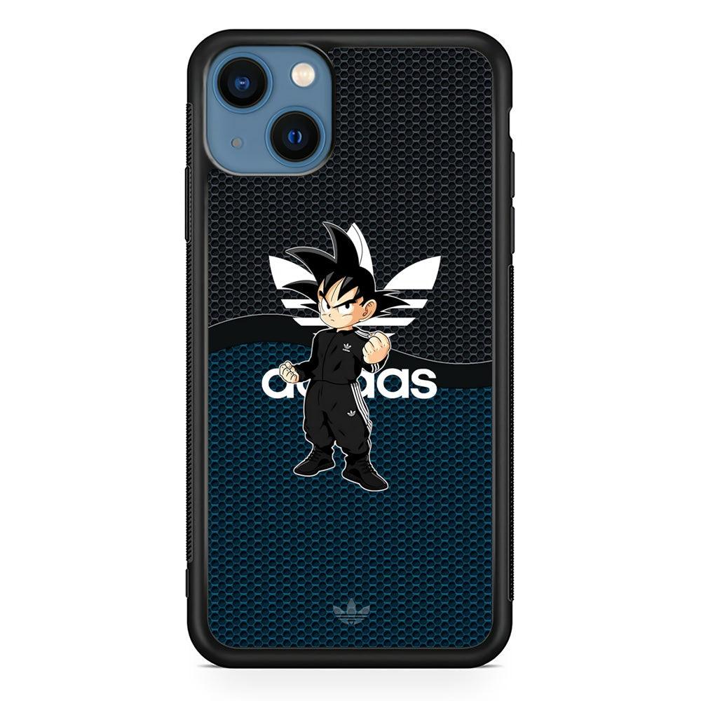 Adidas Suit with Goku Fight Mode iPhone 13 Case-Rubber Black (2D Case)-Oxvistore