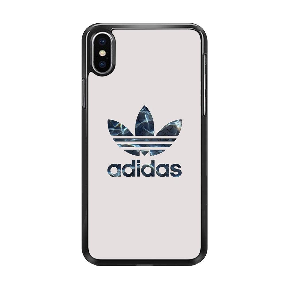 Adidas Water Base iPhone XS Case-Rubber Black (2D Case)-Oxvistore