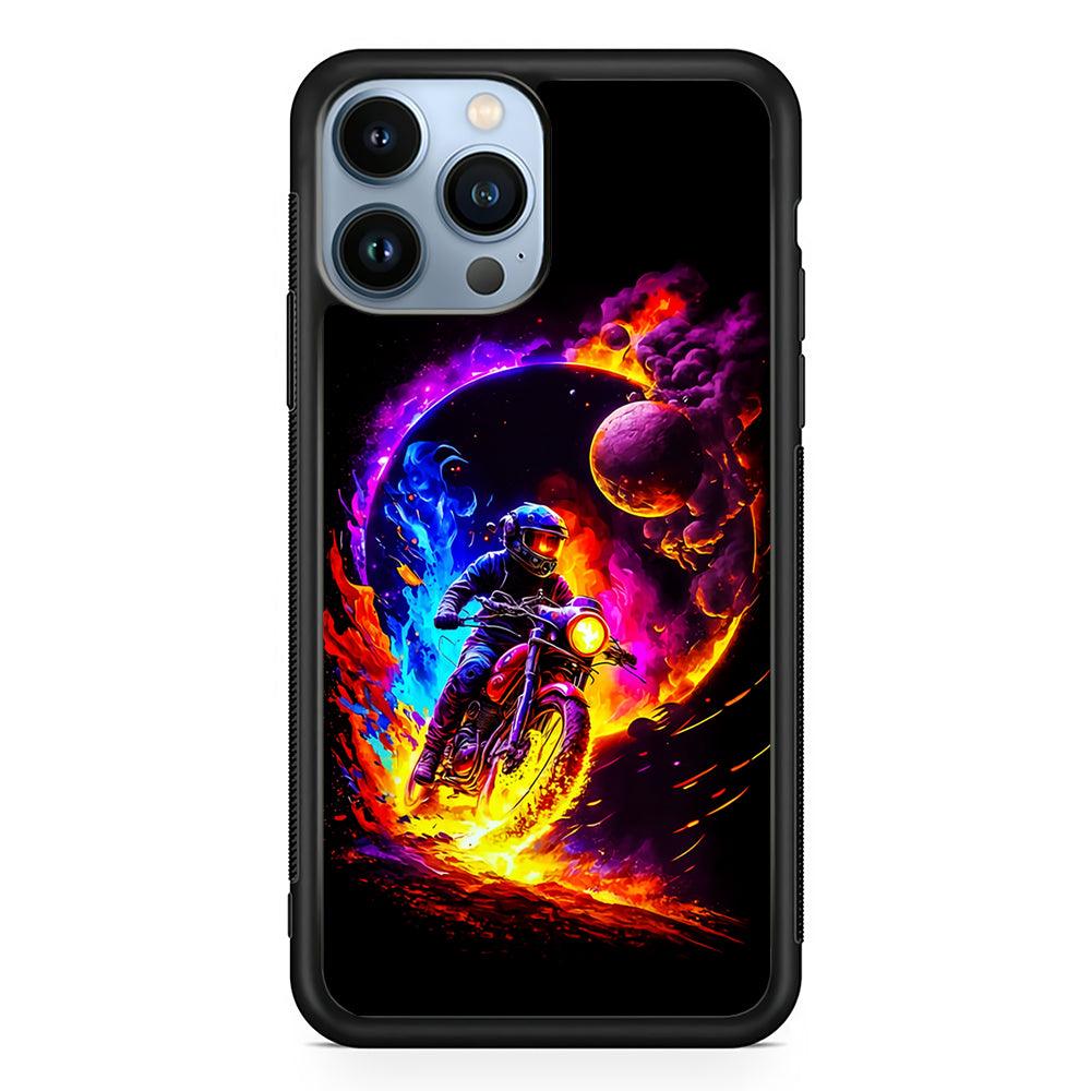 Adventure Motorcycle Space 2D Rubber Phone Case-Black-Oxvistore