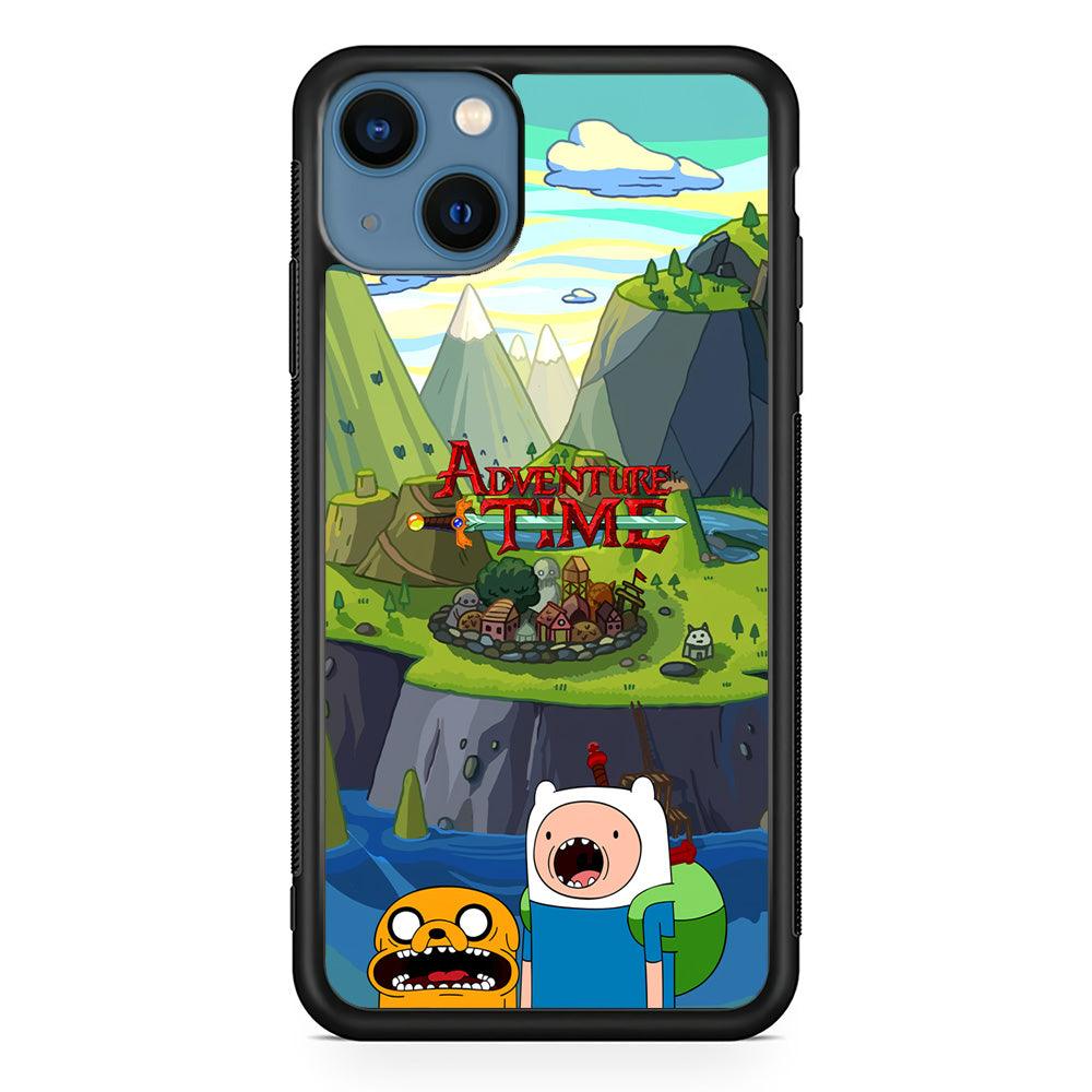 Adventure Time Arrived at Home iPhone 15 Case-Rubber Black (2D Case)-Oxvistore
