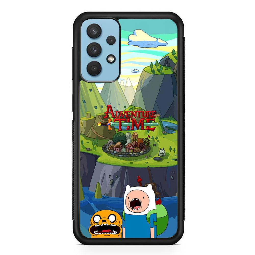 Adventure Time Arrived at Home Samsung Galaxy A32 Case-Rubber Black (2D Case)-Oxvistore