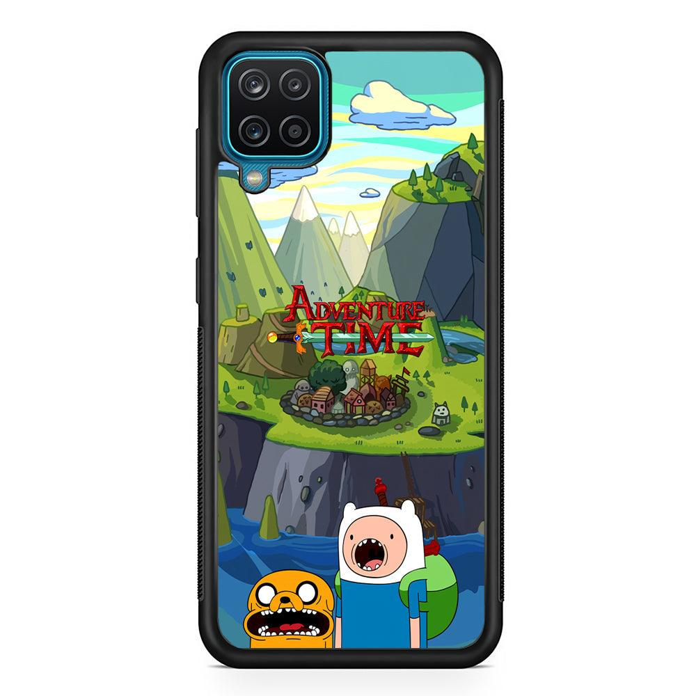 Adventure Time Arrived at Home Samsung Galaxy A12 Case-Rubber Black (2D Case)-Oxvistore