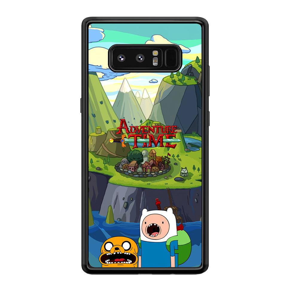 Adventure Time Arrived at Home Samsung Galaxy Note 8 Case-Rubber Black (2D Case)-Oxvistore