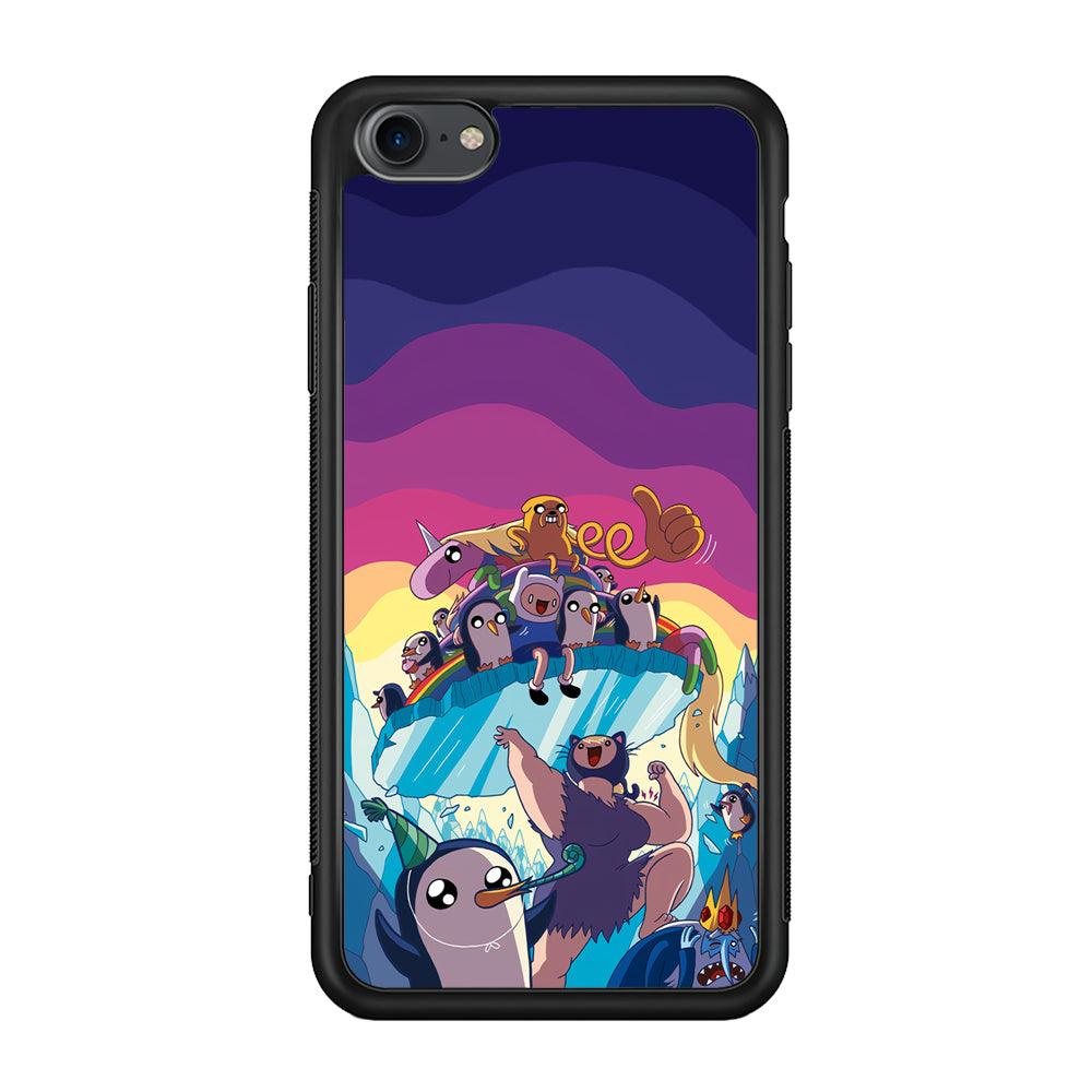 Adventure Time Kick The King Ice iPhone 8 Case-Rubber Black (2D Case)-Oxvistore