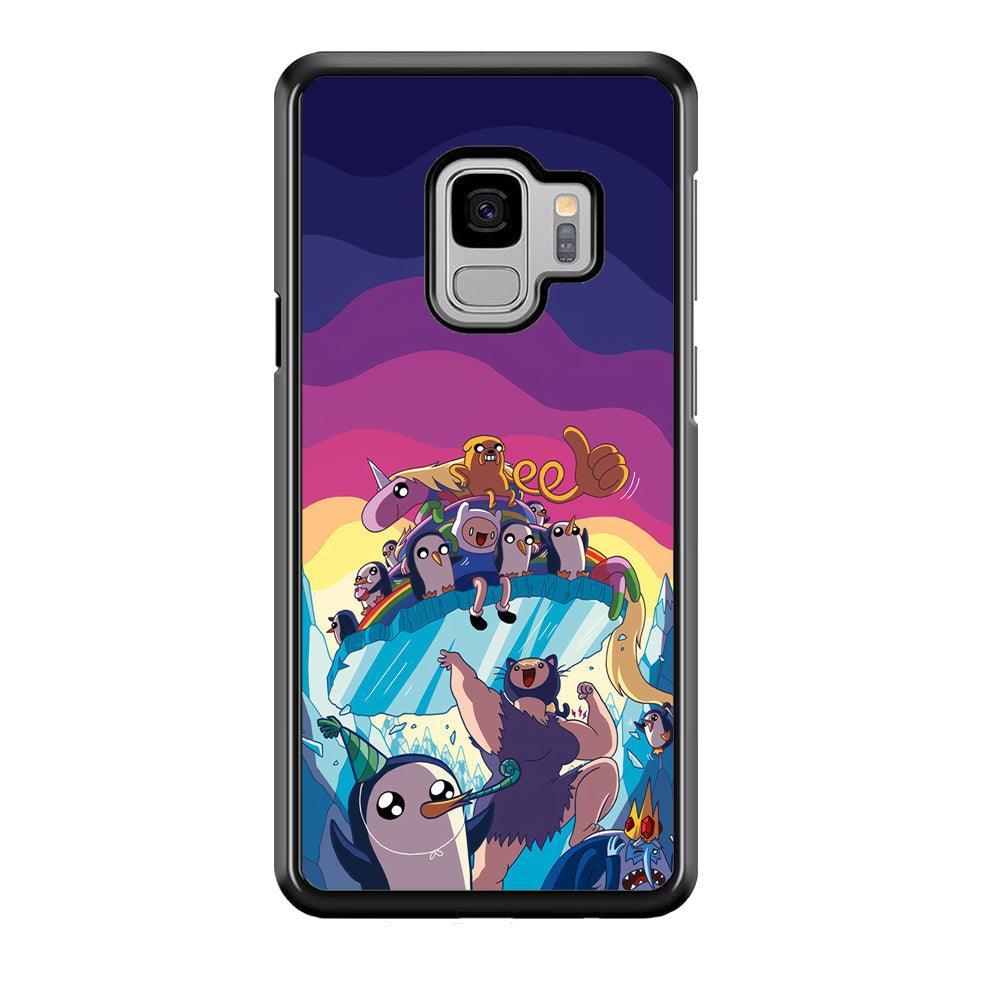 Adventure Time Kick The King Ice Samsung Galaxy S9 Case-Rubber Black (2D Case)-Oxvistore