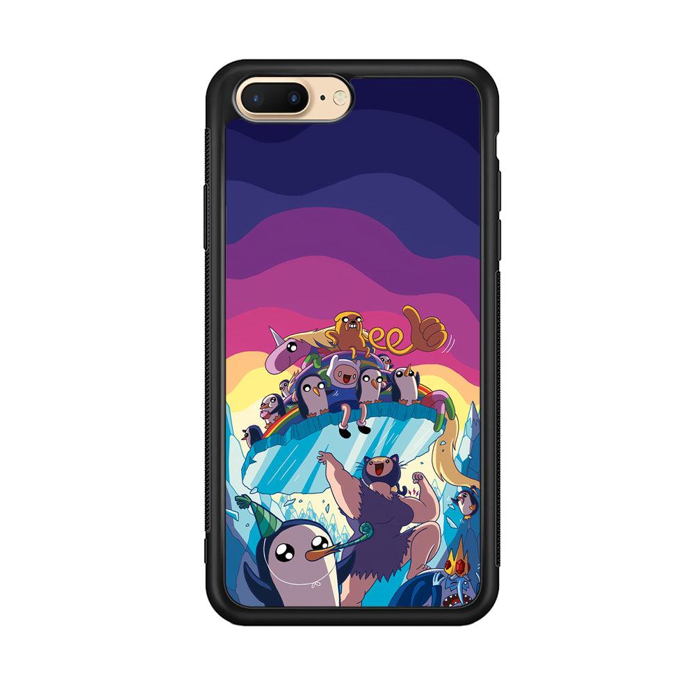 Adventure Time Kick The King Ice iPhone 8 Plus Case-Rubber Black (2D Case)-Oxvistore