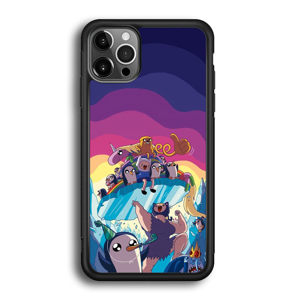 Adventure Time Kick The King Ice iPhone 12 Pro Case-Rubber Black (2D Case)-Oxvistore