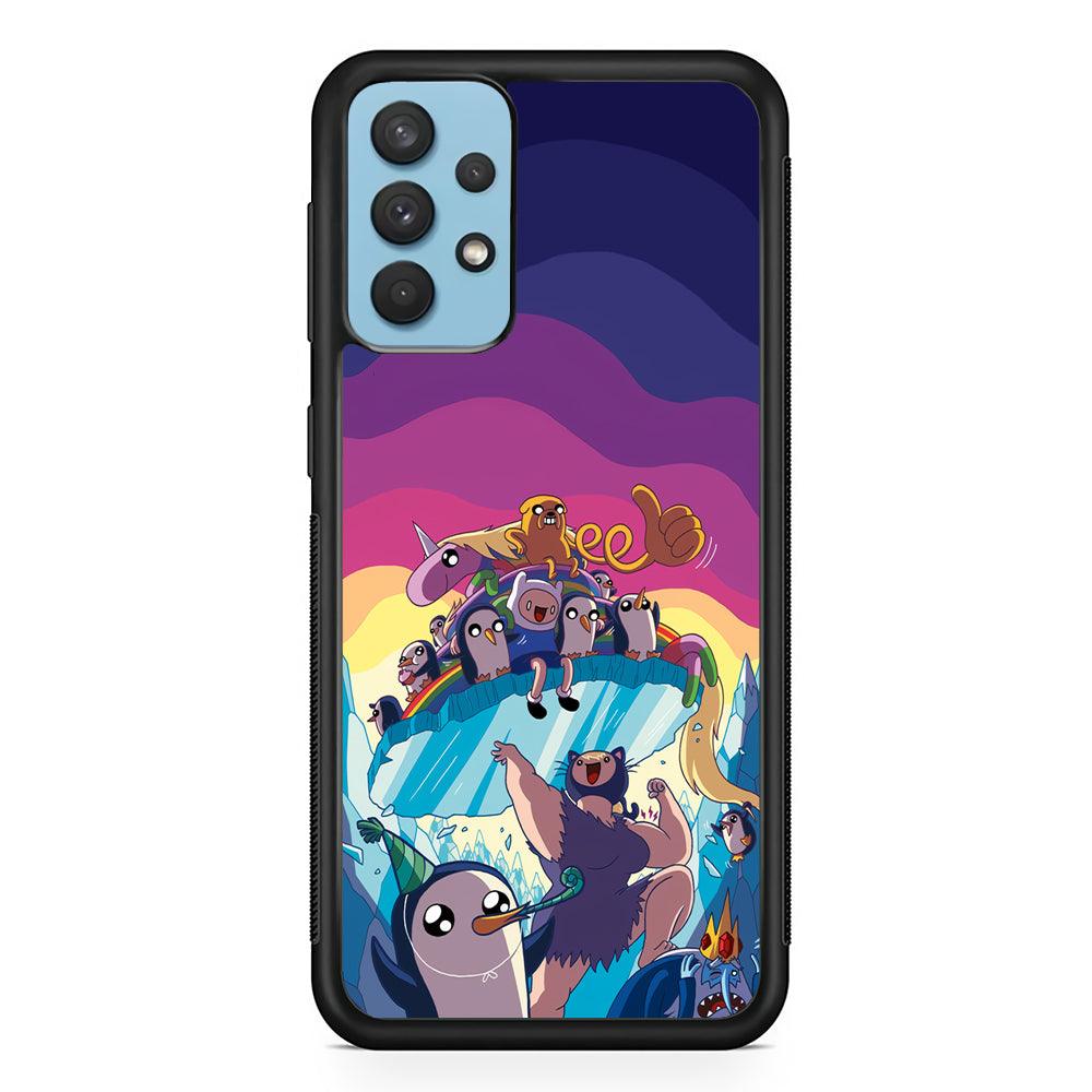 Adventure Time Kick The King Ice Samsung Galaxy A32 Case-Rubber Black (2D Case)-Oxvistore