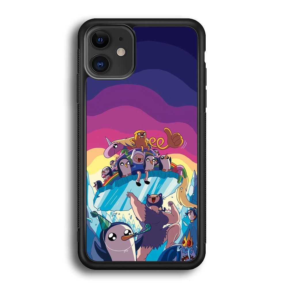 Adventure Time Kick The King Ice iPhone 12 Case-Rubber Black (2D Case)-Oxvistore