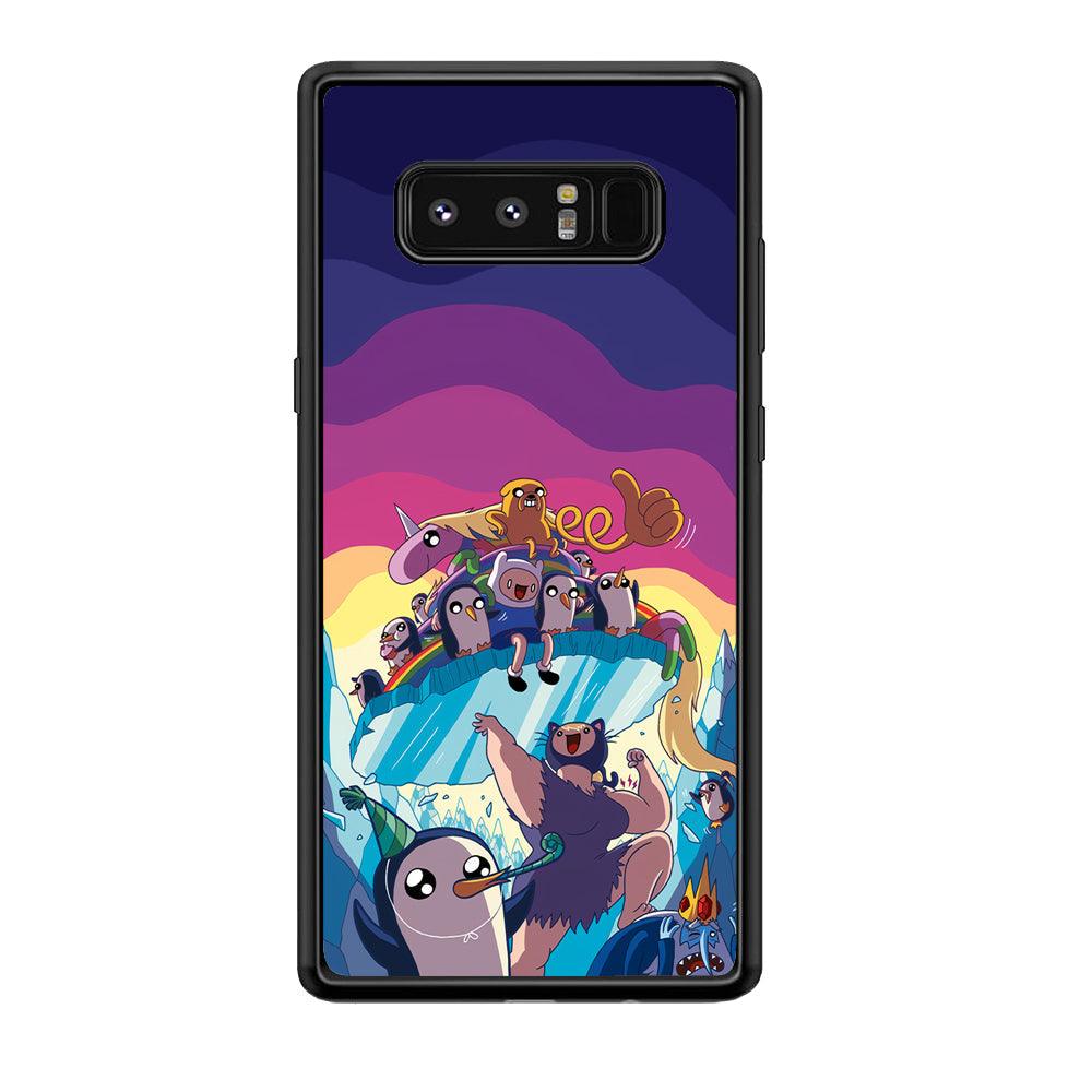 Adventure Time Kick The King Ice Samsung Galaxy Note 8 Case-Rubber Black (2D Case)-Oxvistore