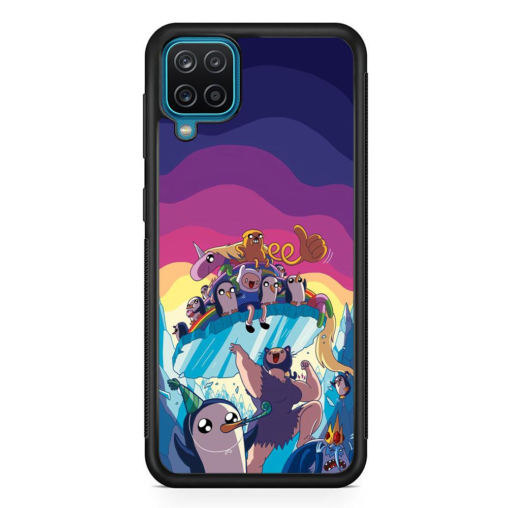 Adventure Time Kick The King Ice Samsung Galaxy A12 Case-Rubber Black (2D Case)-Oxvistore