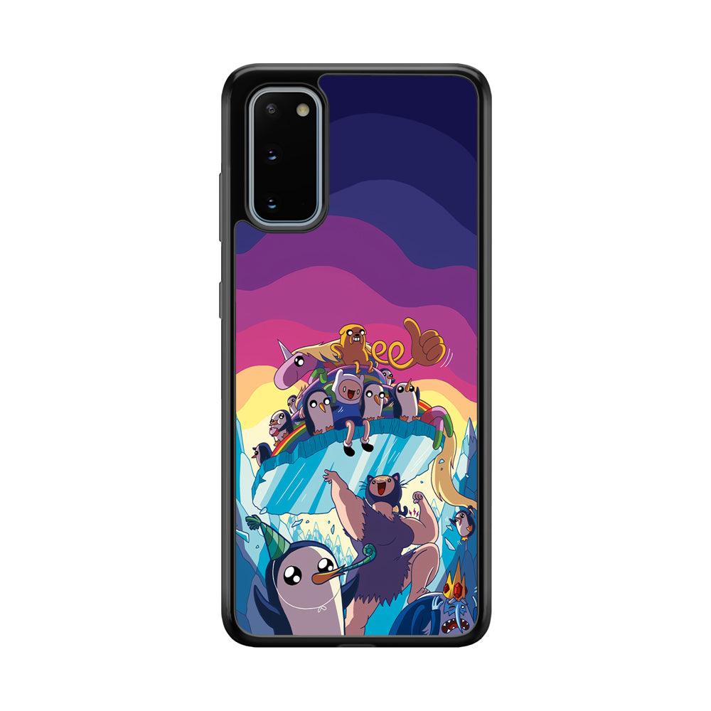 Adventure Time Kick The King Ice Samsung Galaxy S20 Case-Rubber Black (2D Case)-Oxvistore