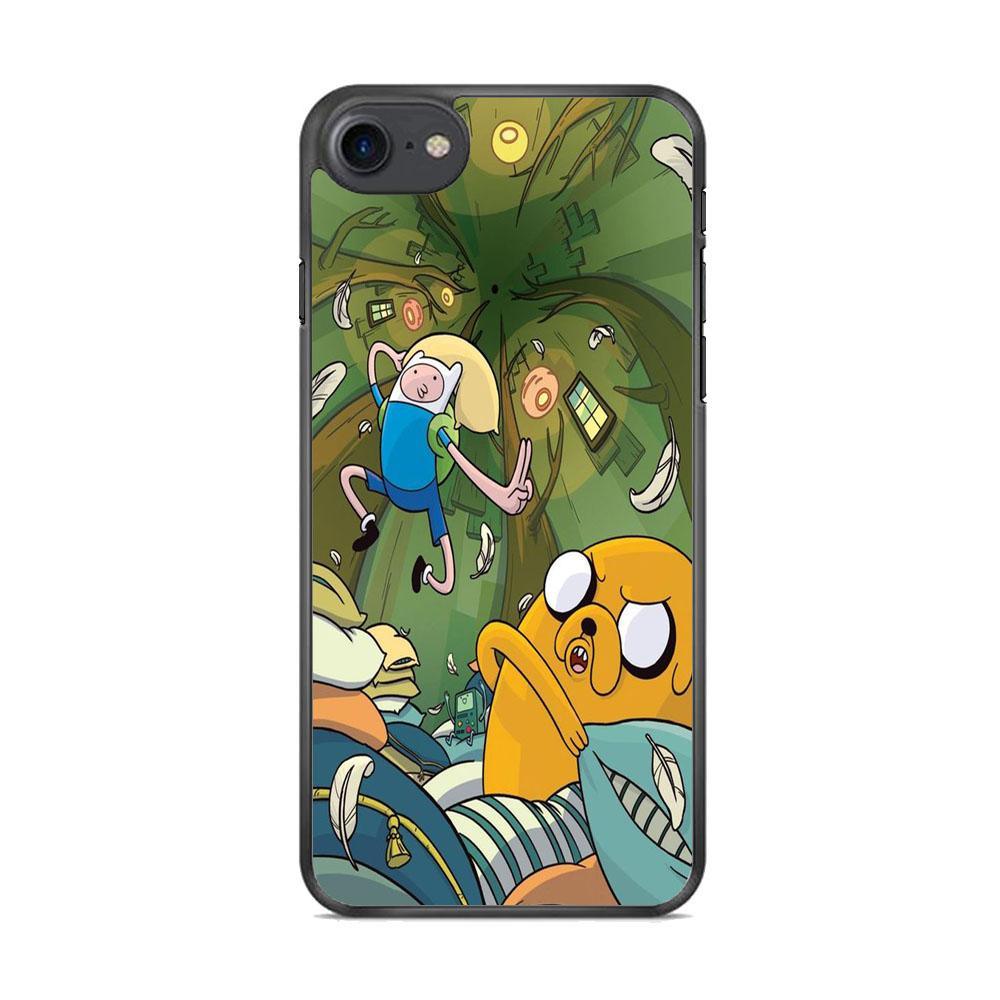 Adventure Time Flying iPhone 7 Case-Rubber Black (2D Case)-Oxvistore