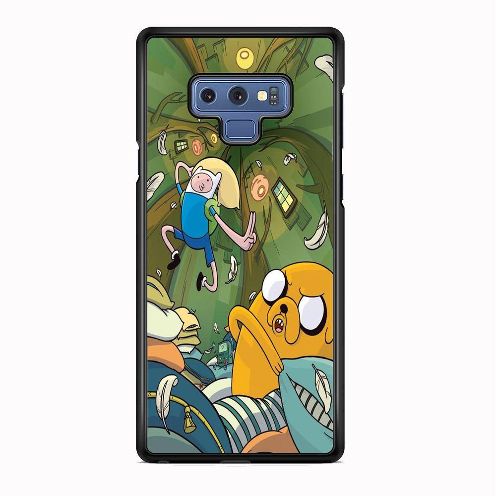 Adventure Time Flying Samsung Galaxy Note 9 Case-Rubber Black (2D Case)-Oxvistore