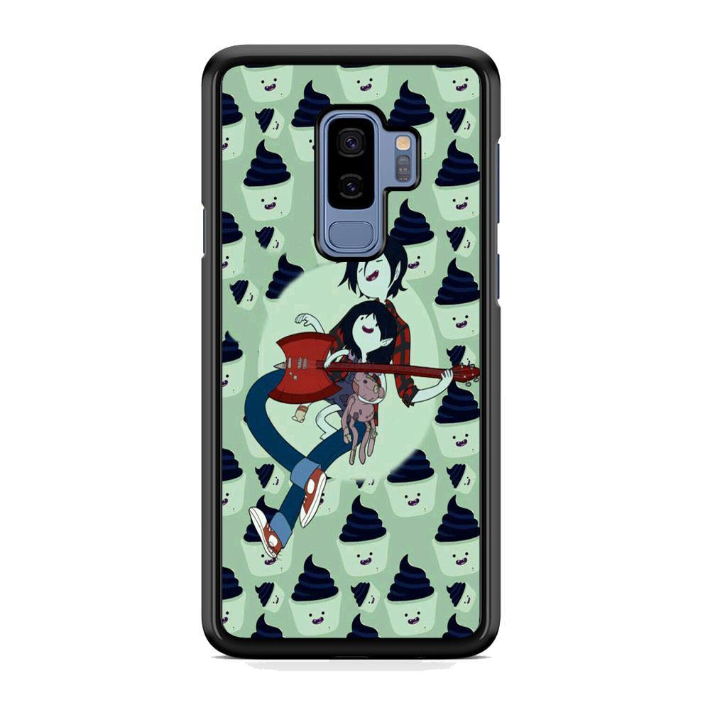 Adventure Time Marshall Lee Playing Guitar Samsung Galaxy S9 Plus Case-Rubber Black (2D Case)-Oxvistore