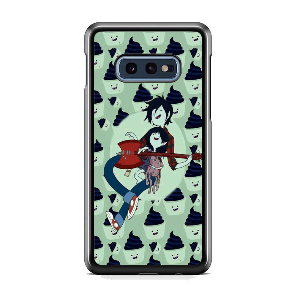 Adventure Time Marshall Lee Playing Guitar Samsung Galaxy S10E Case-Rubber Black (2D Case)-Oxvistore