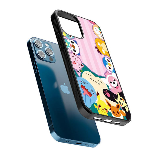 Aesthetic Pokemon Pink Stripe 2D Rubber Phone Case-Oxvistore