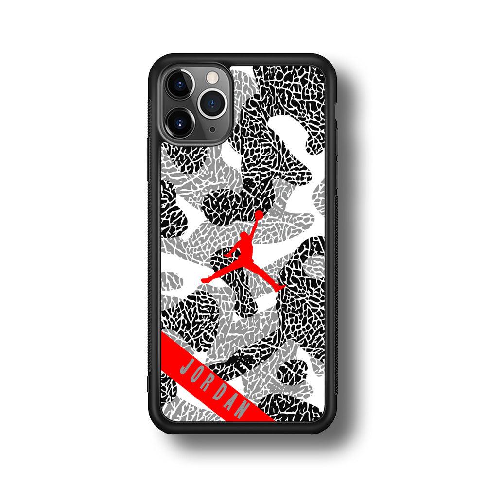 Air Jordan Absolute Patern iPhone 11 Pro Max Case-Rubber Black (2D Case)-Oxvistore
