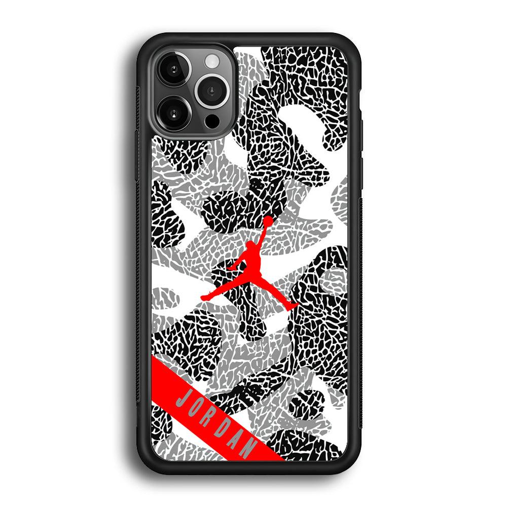 Air Jordan Absolute Patern iPhone 12 Pro Case-Rubber Black (2D Case)-Oxvistore