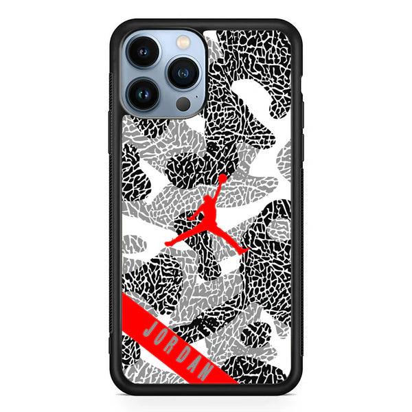 Air Jordan Absolute Patern iPhone 14 Pro Max Case-Rubber Black (2D Case)-Oxvistore