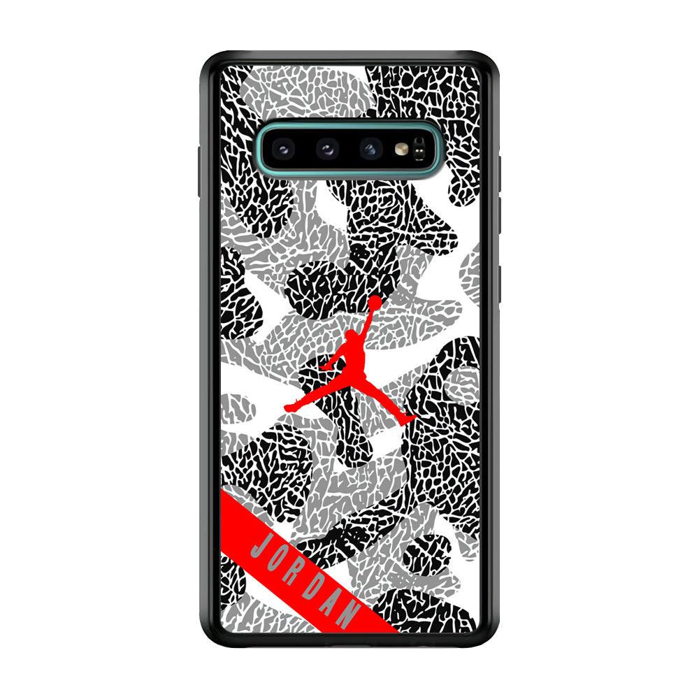 Air Jordan Absolute Patern Samsung Galaxy S10 Case-Rubber Black (2D Case)-Oxvistore