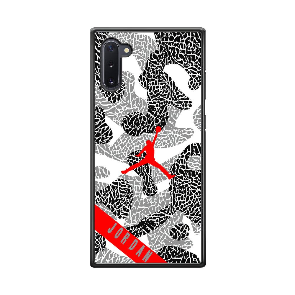 Air Jordan Absolute Patern Samsung Galaxy Note 10 Case-Rubber Black (2D Case)-Oxvistore