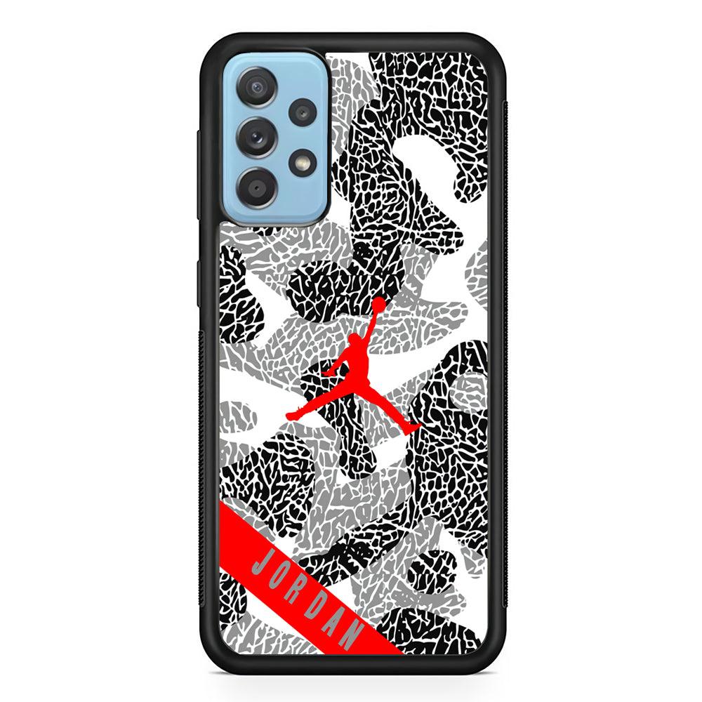 Air Jordan Absolute Patern Samsung Galaxy A72 Case-Rubber Black (2D Case)-Oxvistore