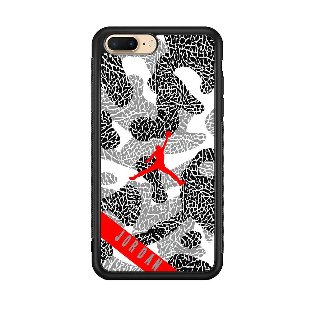 Air Jordan Absolute Patern iPhone 8 plus Case-Rubber Black (2D Case)-Oxvistore