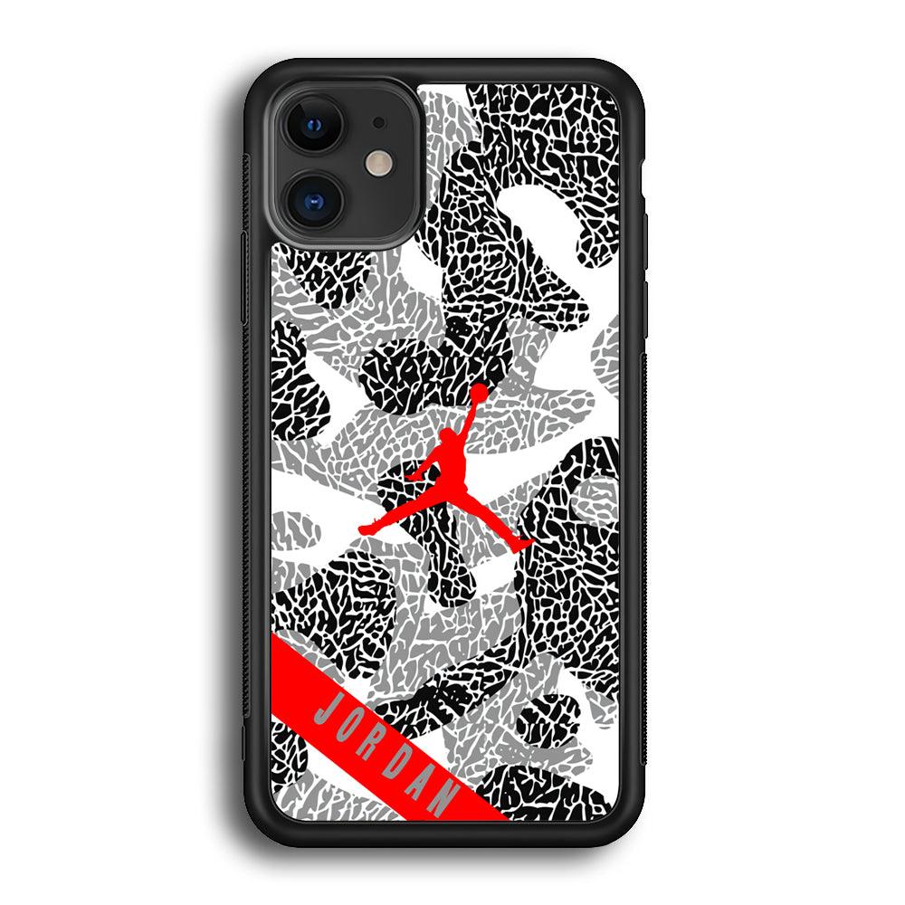 Air Jordan Absolute Patern iPhone 12 Case-Rubber Black (2D Case)-Oxvistore