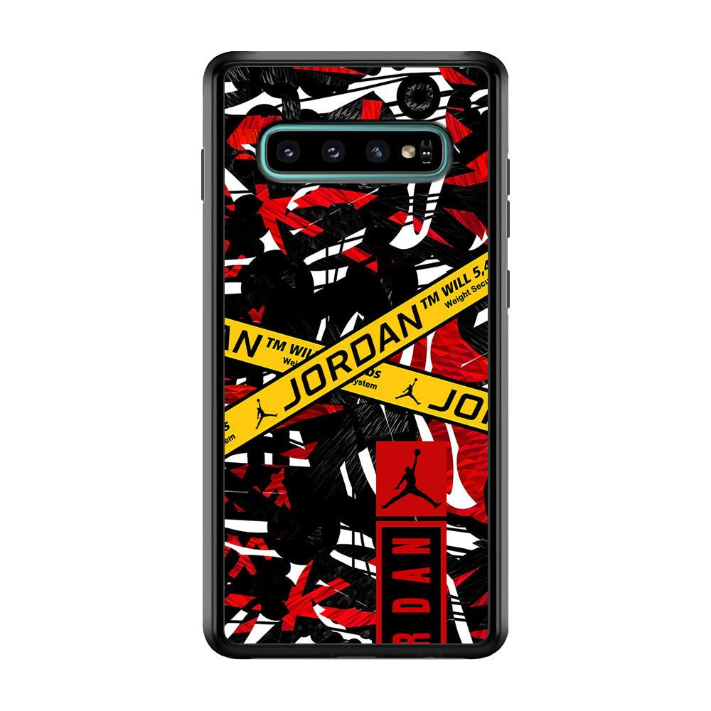Air Jordan Abstract Camo Samsung Galaxy S10 Case-Rubber Black (2D Case)-Oxvistore