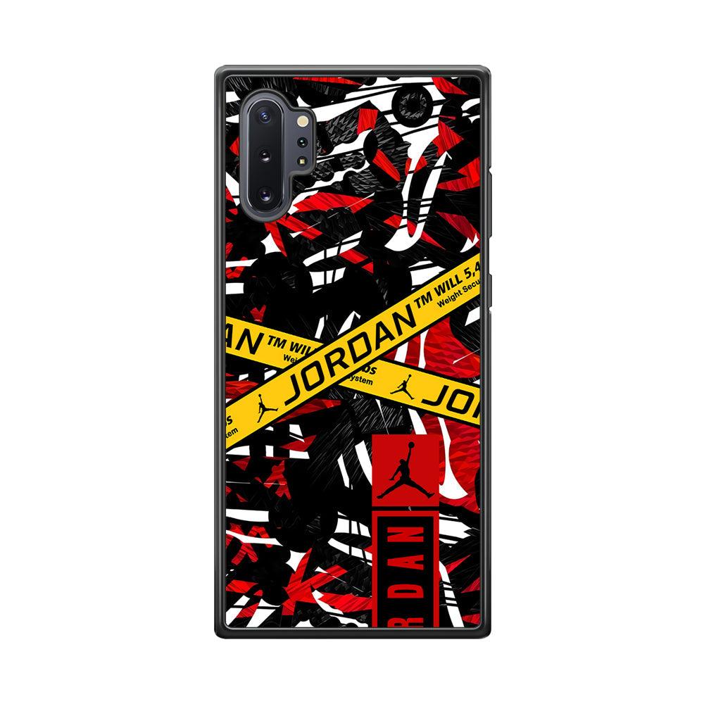 Air Jordan Abstract Camo Samsung Galaxy Note 10 Plus Case-Rubber Black (2D Case)-Oxvistore