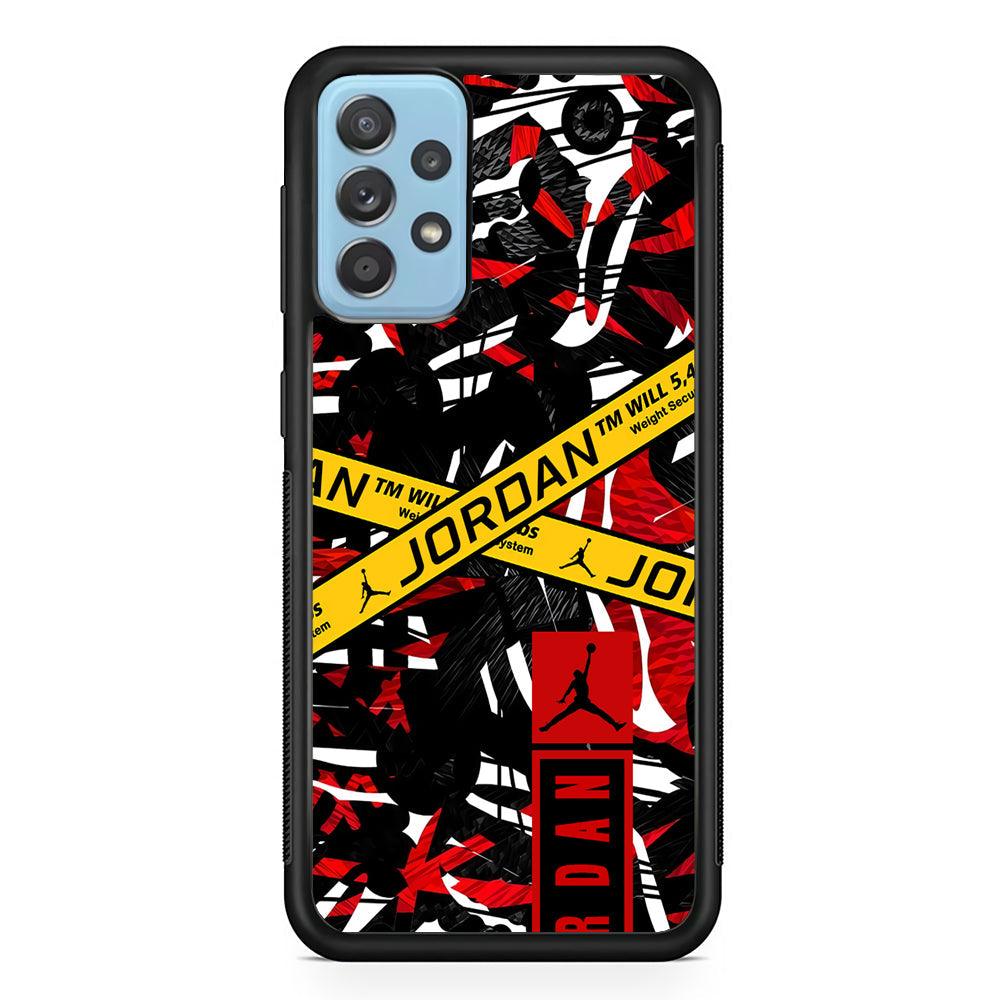 Air Jordan Abstract Camo Samsung Galaxy A52 Case-Rubber Black (2D Case)-Oxvistore