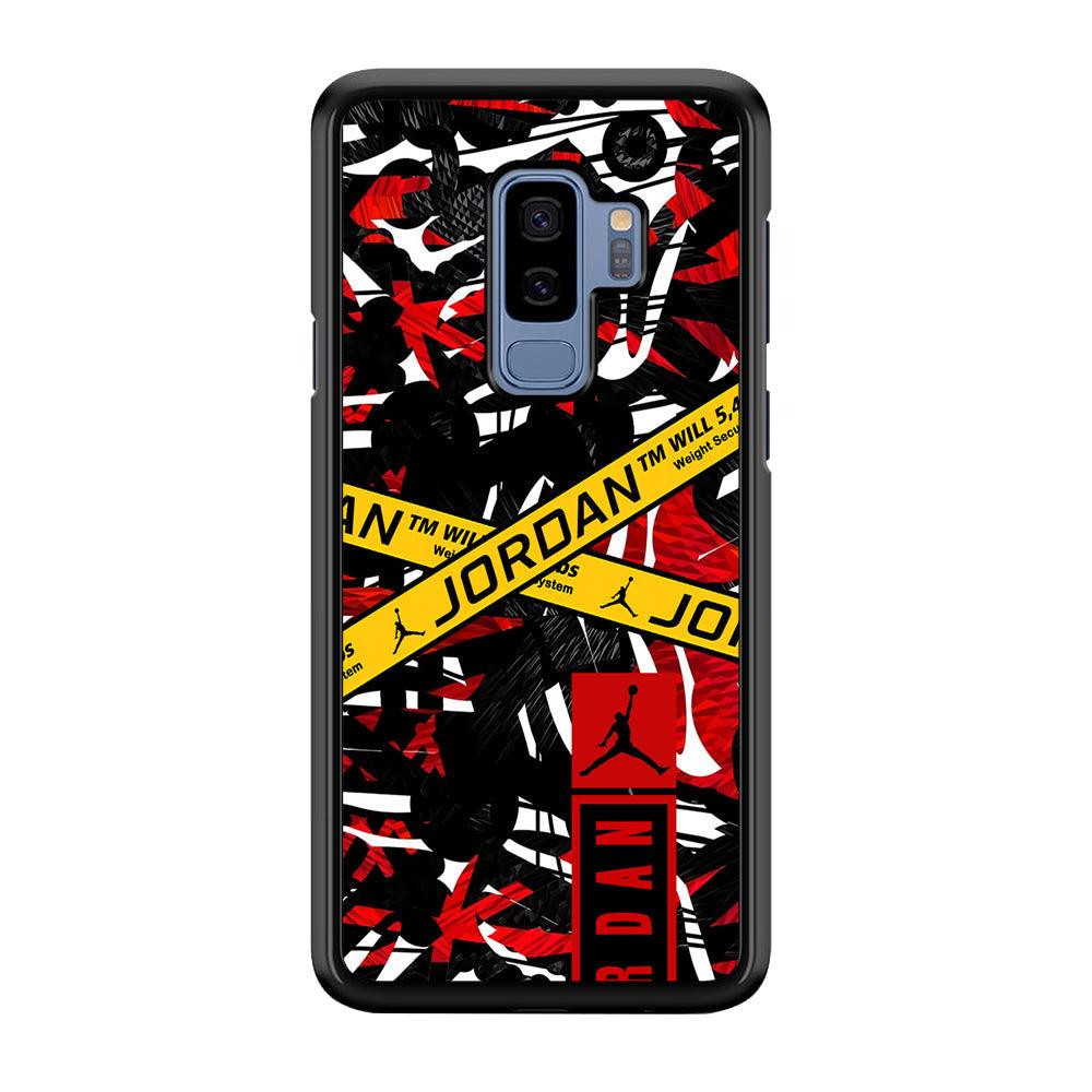 Air Jordan Abstract Camo Samsung Galaxy S9 Plus Case-Rubber Black (2D Case)-Oxvistore