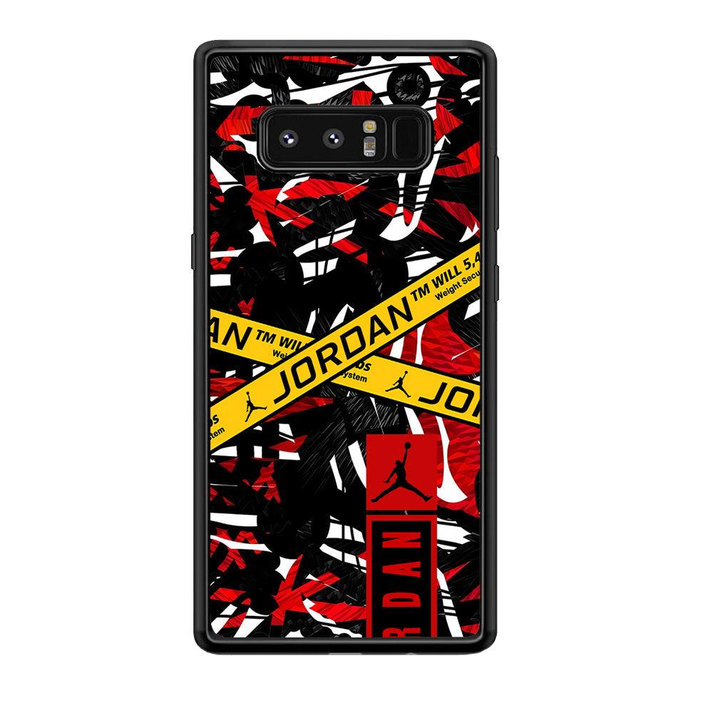 Air Jordan Abstract Camo Samsung Galaxy Note 8 Case-Rubber Black (2D Case)-Oxvistore