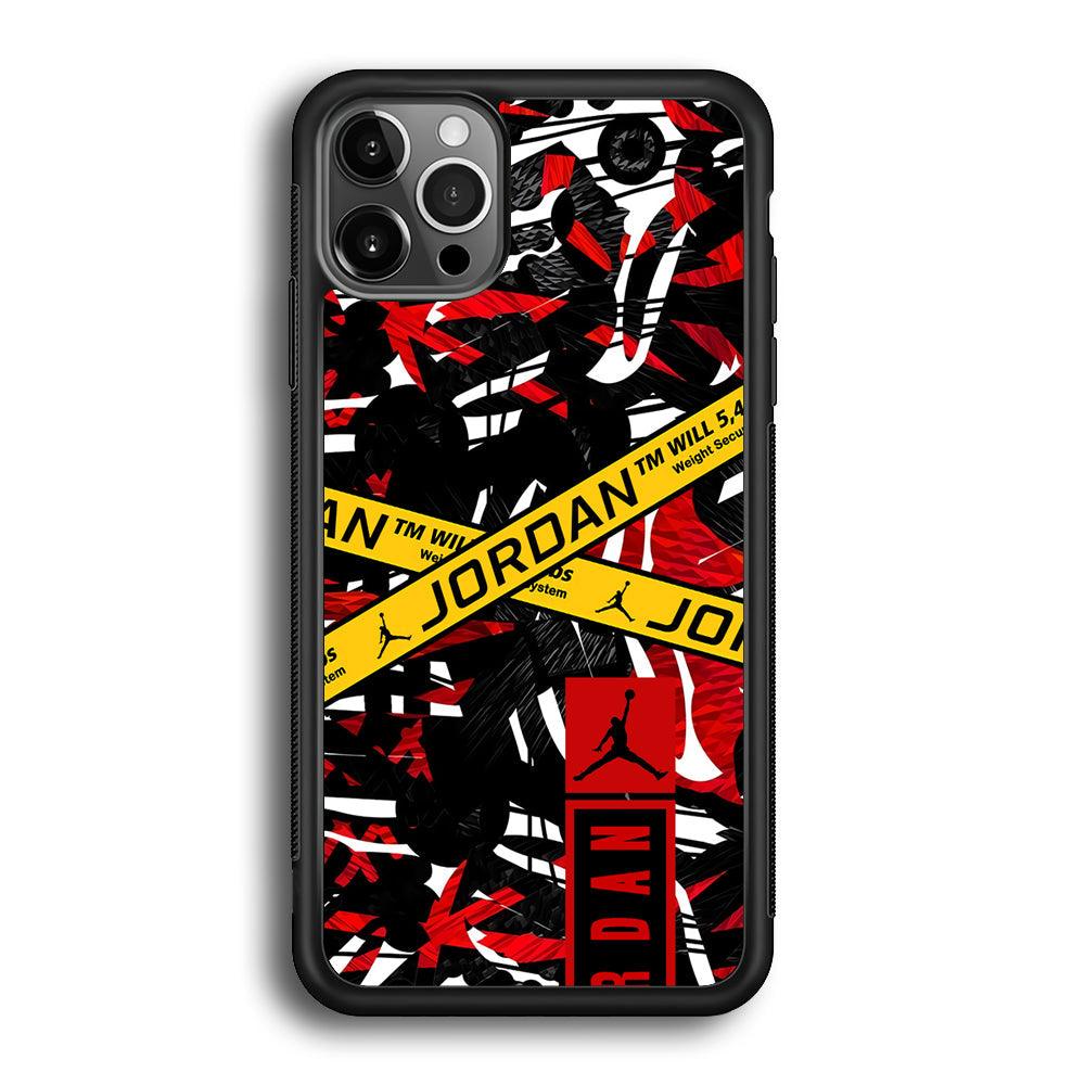 Air Jordan Abstract Camo iPhone 12 Pro Case-Rubber Black (2D Case)-Oxvistore