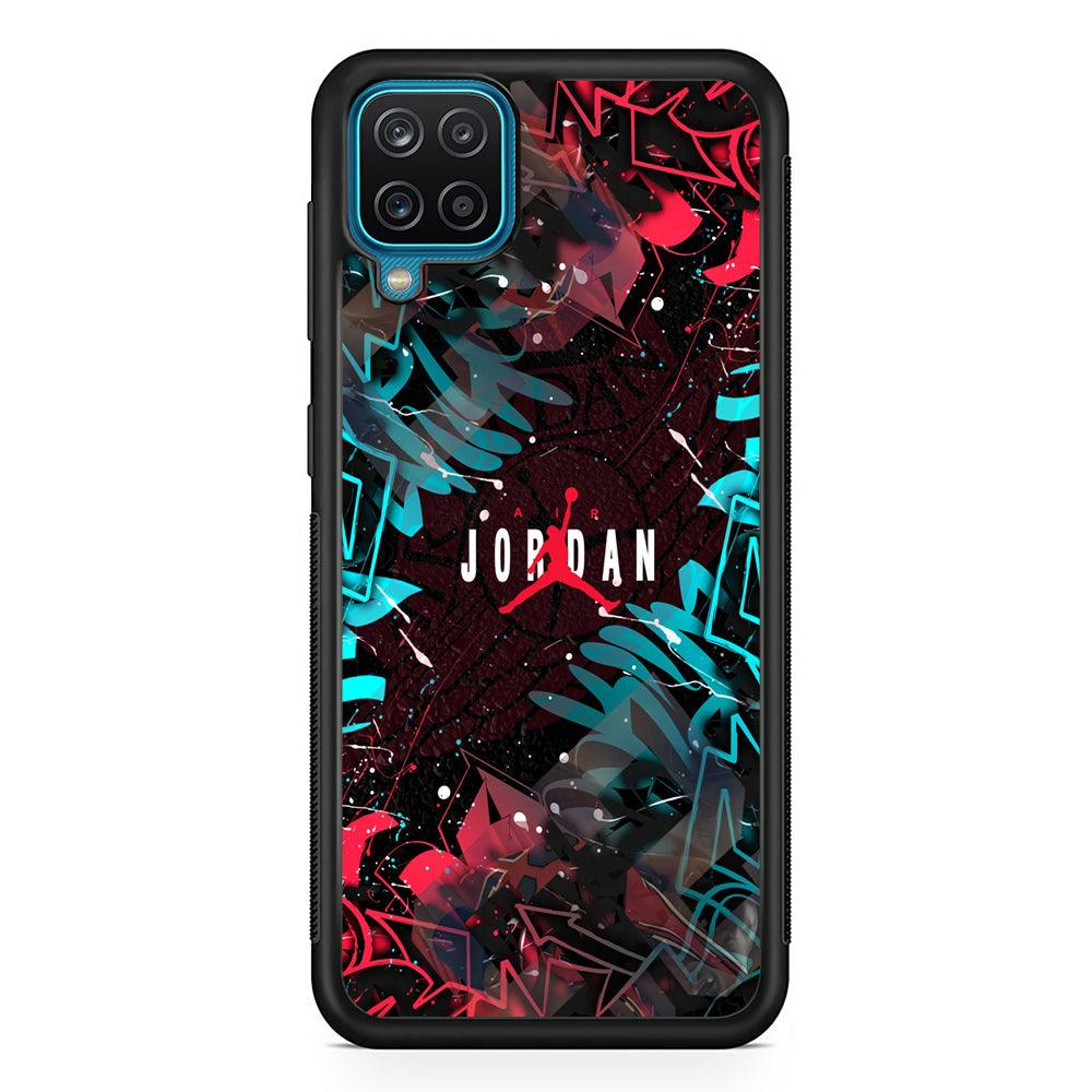 Air Jordan Beauty of Street Art Samsung Galaxy A12 Case-Rubber Black (2D Case)-Oxvistore