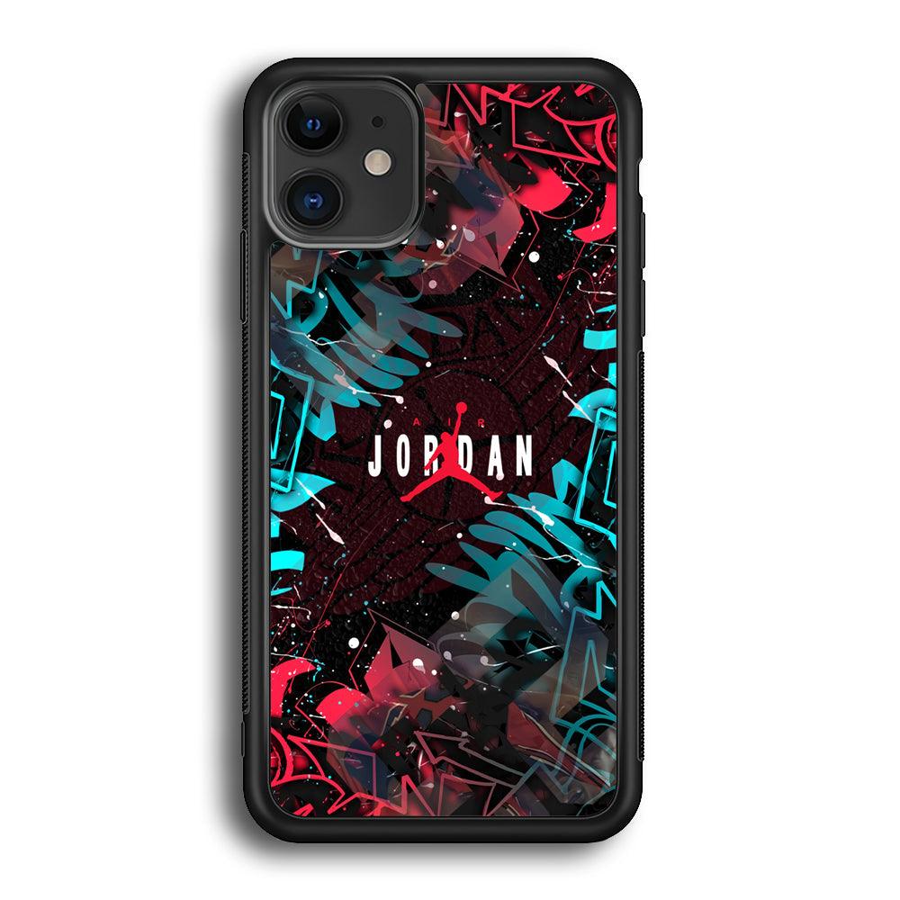 Air Jordan Beauty of Street Art iPhone 12 Case-Rubber Black (2D Case)-Oxvistore