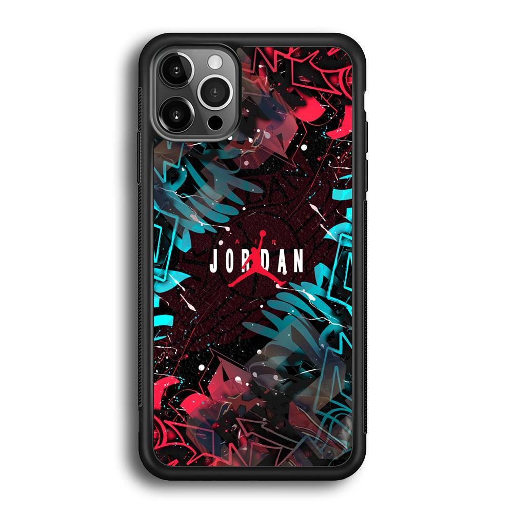 Air Jordan Beauty of Street Art iPhone 12 Pro Max Case-Rubber Black (2D Case)-Oxvistore