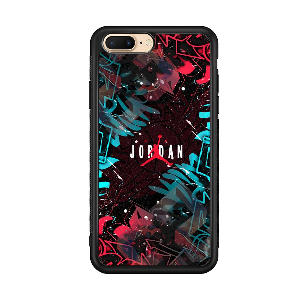 Air Jordan Beauty of Street Art iPhone 8 plus Case-Rubber Black (2D Case)-Oxvistore