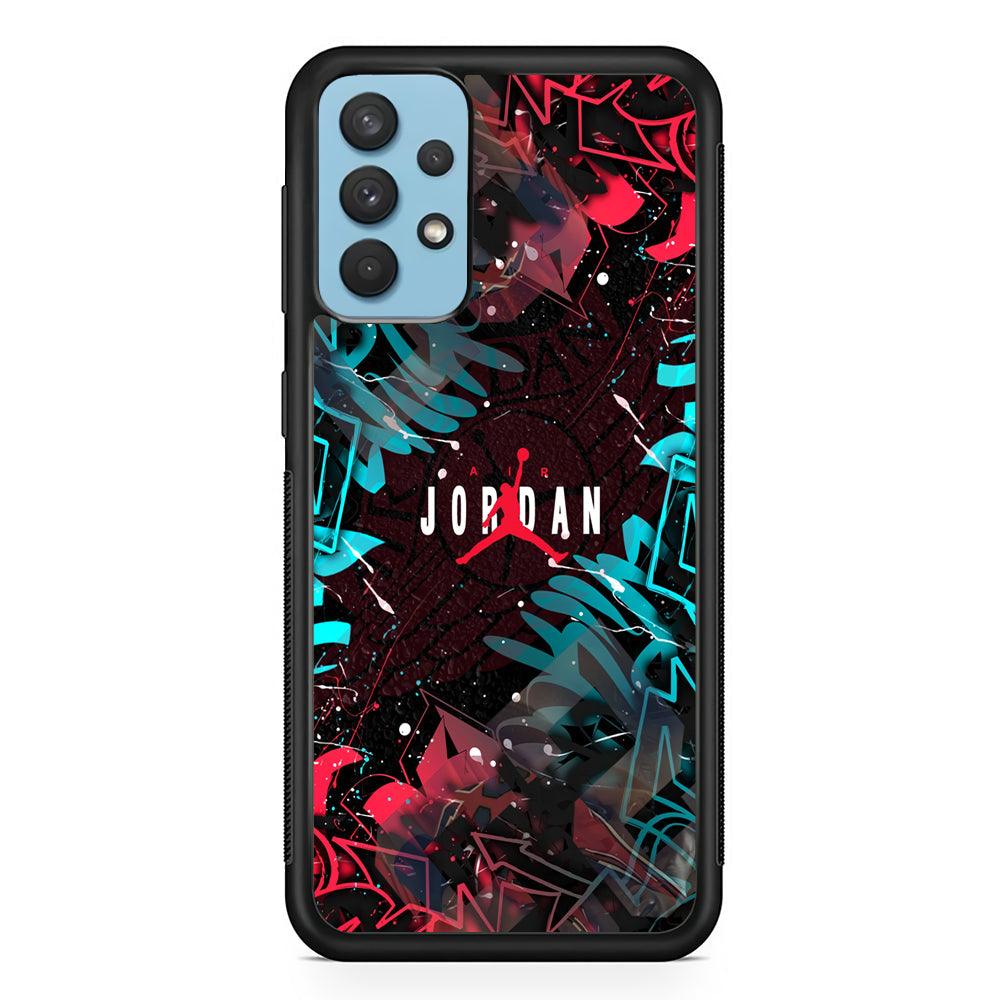 Air Jordan Beauty of Street Art Samsung Galaxy A32 Case-Rubber Black (2D Case)-Oxvistore