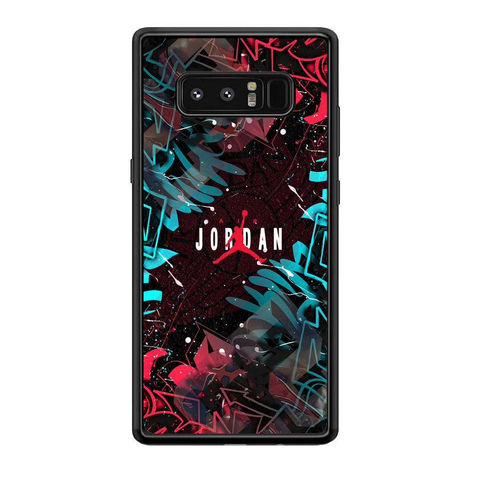 Air Jordan Beauty of Street Art Samsung Galaxy Note 8 Case-Rubber Black (2D Case)-Oxvistore