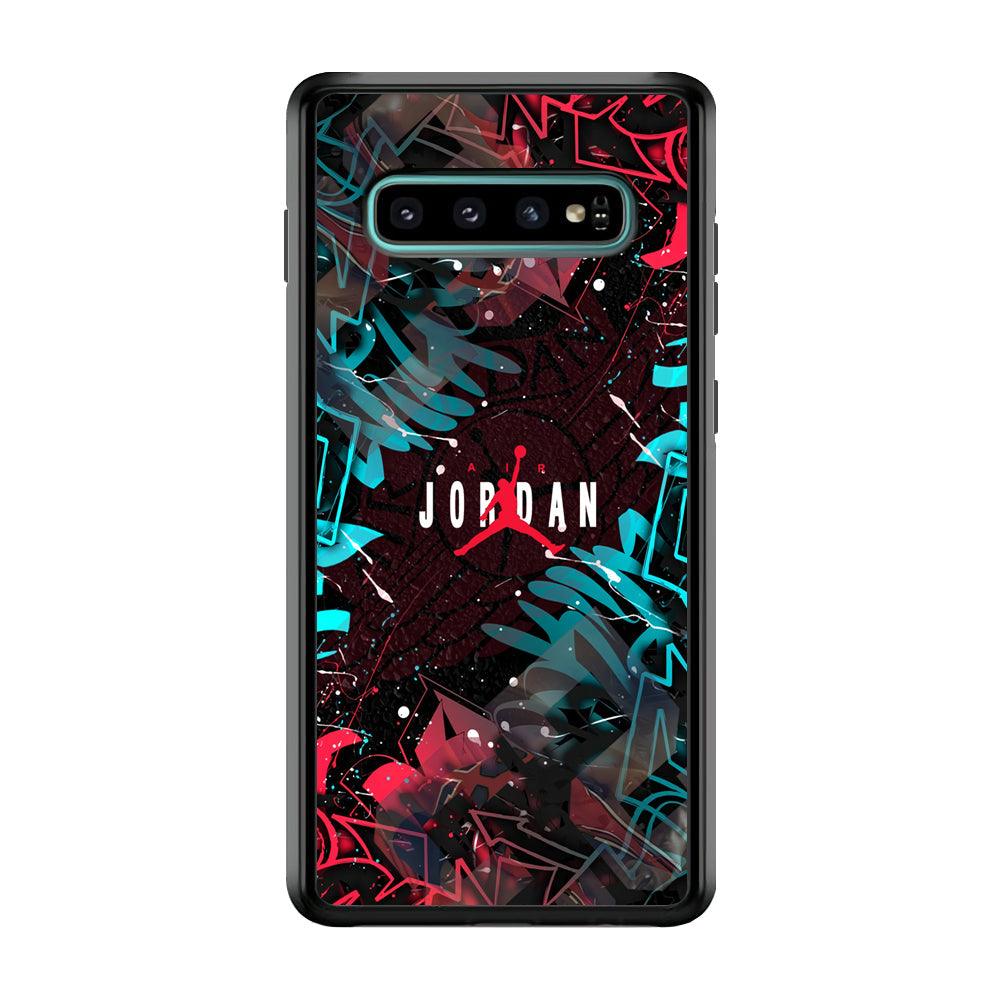 Air Jordan Beauty of Street Art Samsung Galaxy S10 Case-Rubber Black (2D Case)-Oxvistore