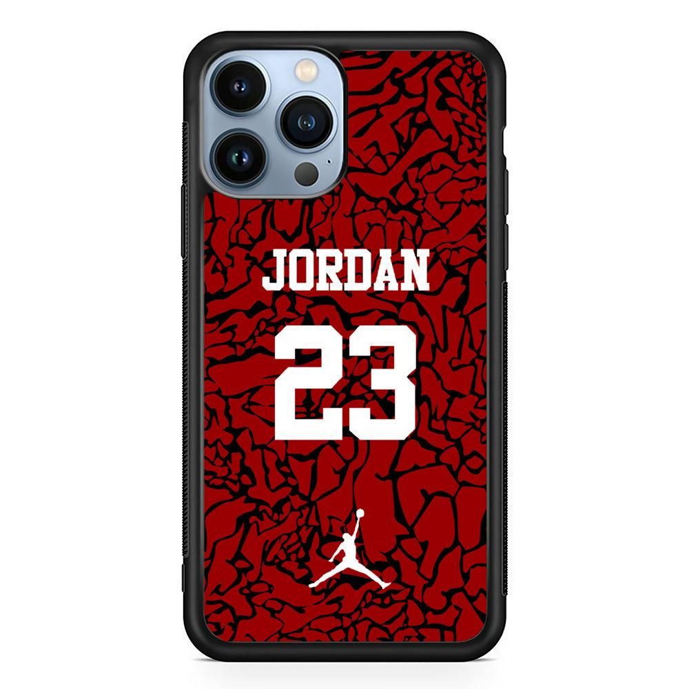 Air Jordan Black Patern 23 iPhone 14 Pro Max Case-Rubber Black (2D Case)-Oxvistore