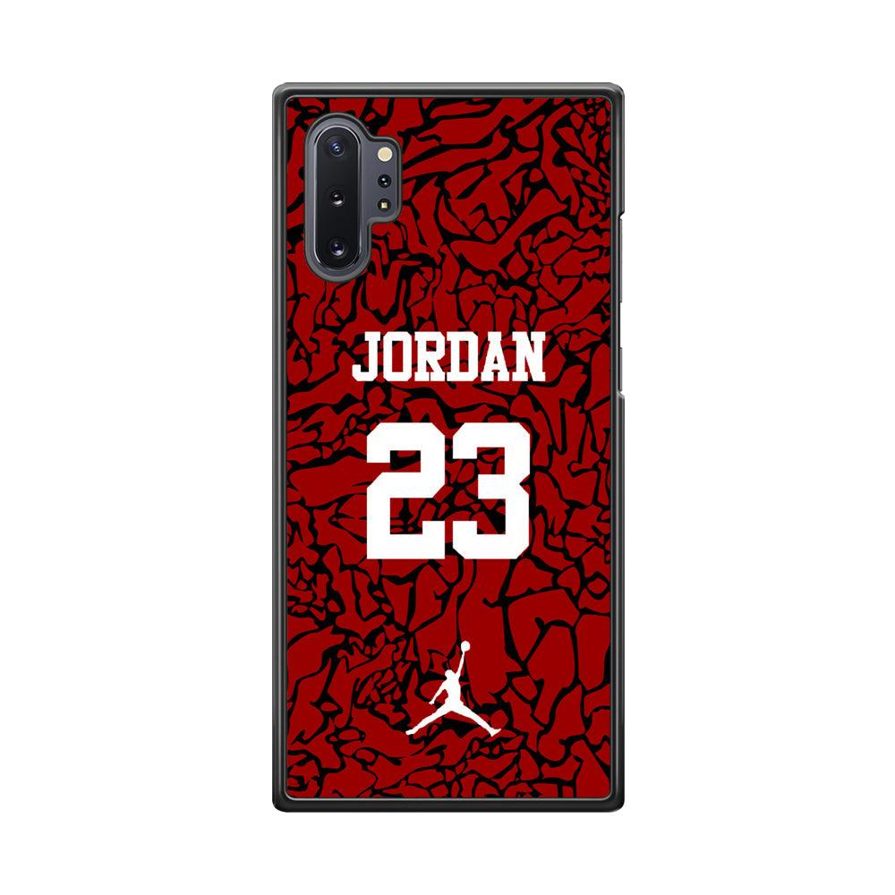 Air Jordan Black Patern 23 Samsung Galaxy Note 10 Plus Case-Rubber Black (2D Case)-Oxvistore