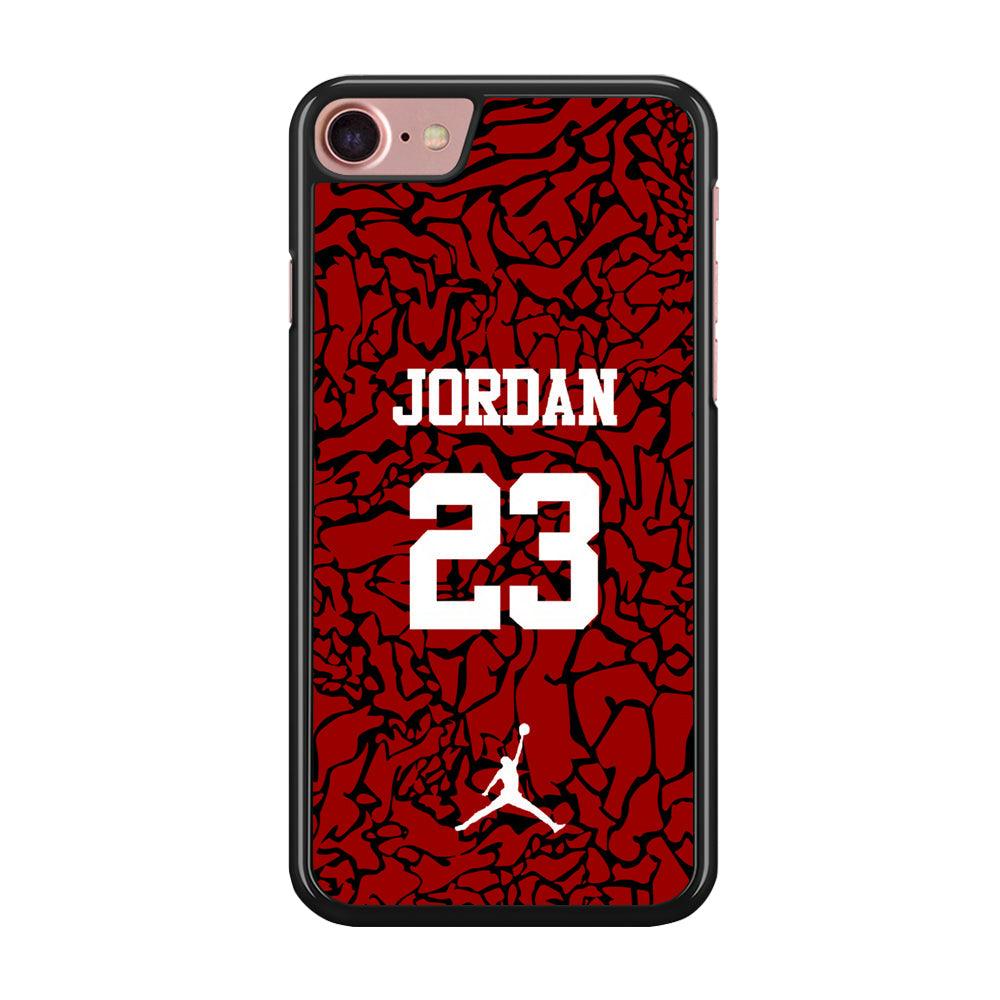 Air Jordan Black Patern 23 iPhone 7 Case-Rubber Black (2D Case)-Oxvistore
