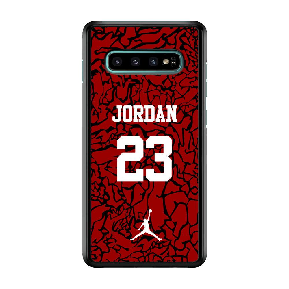 Air Jordan Black Patern 23 Samsung Galaxy S10 Case-Rubber Black (2D Case)-Oxvistore
