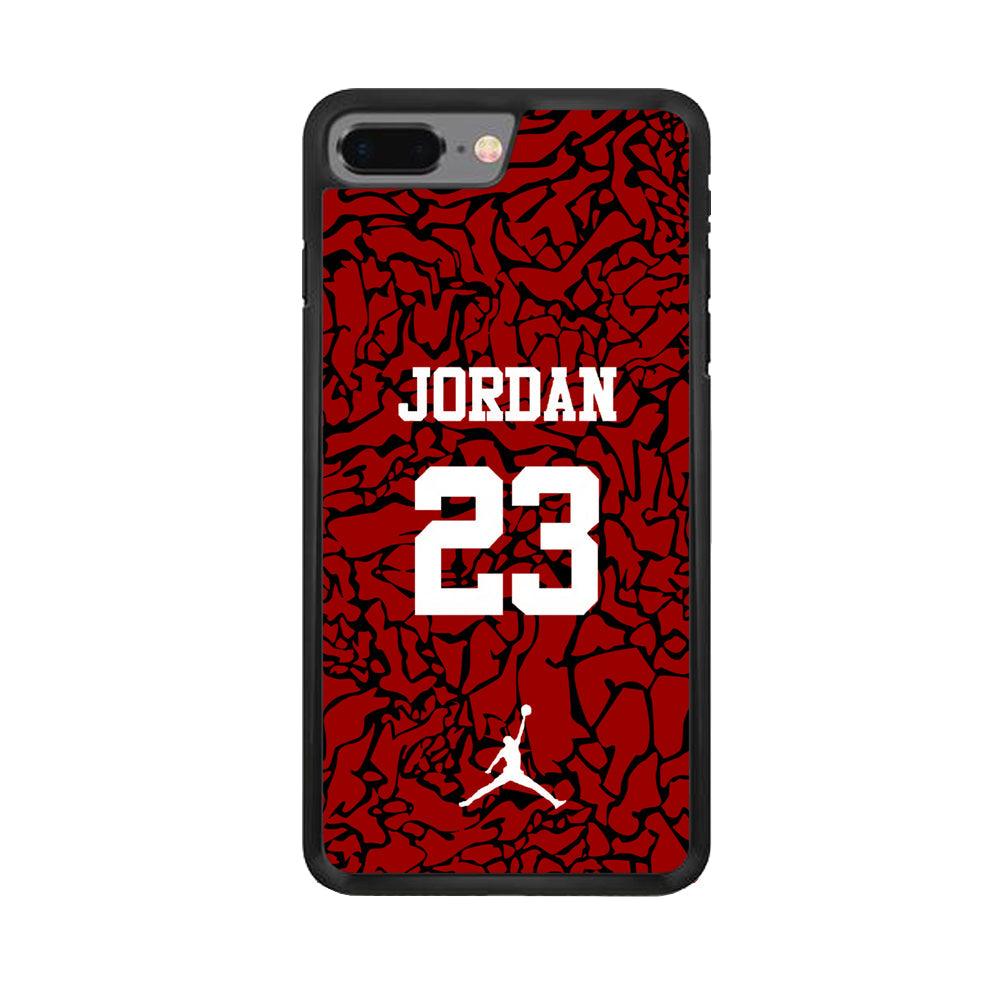 Air Jordan Black Patern 23 iPhone 8 Plus Case-Rubber Black (2D Case)-Oxvistore