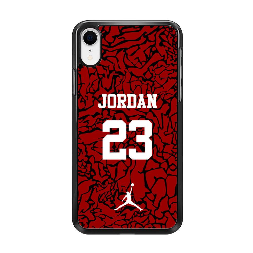 Air Jordan Black Patern 23 iPhone XR Case-Rubber Black (2D Case)-Oxvistore