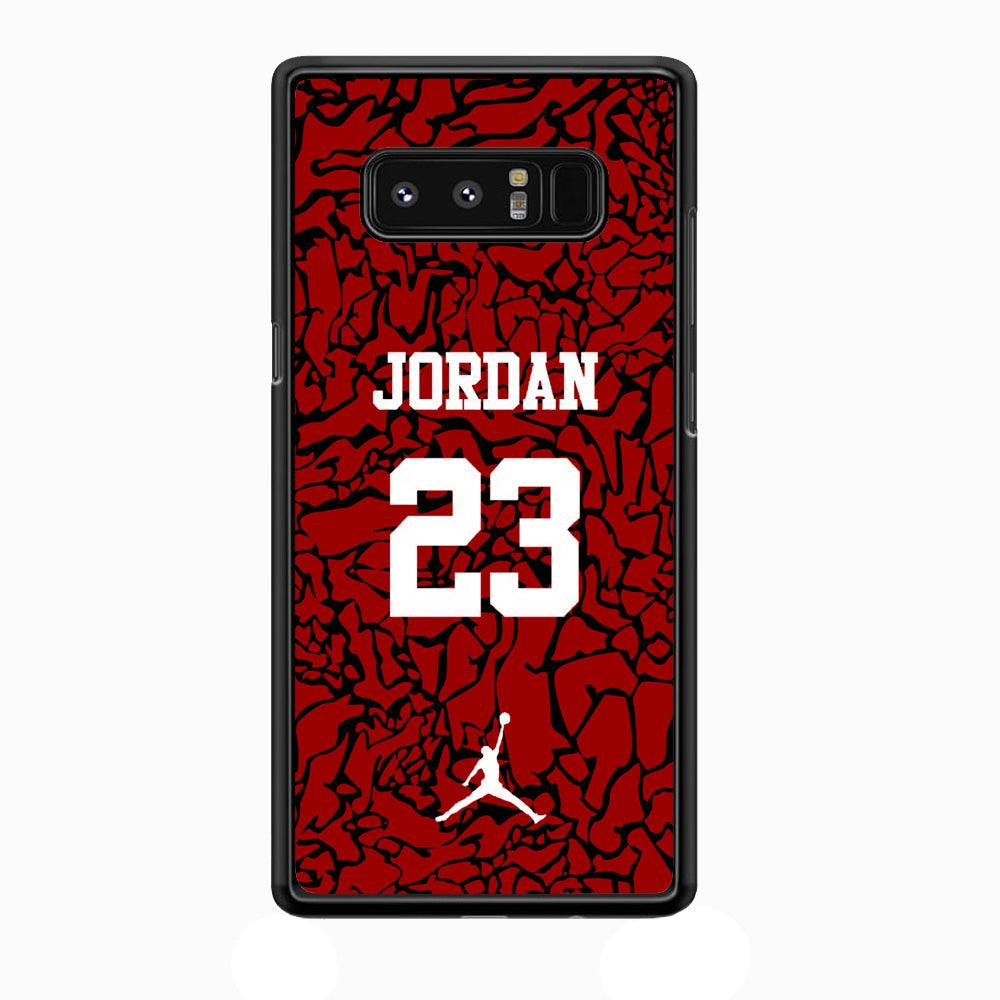 Air Jordan Black Patern 23 Samsung Galaxy Note 8 Case-Rubber Black (2D Case)-Oxvistore