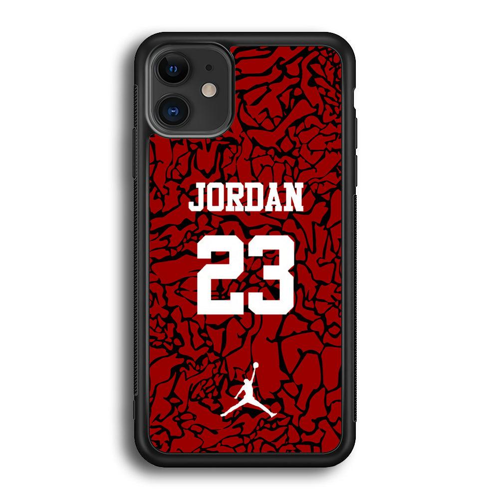 Air Jordan Black Patern 23 iPhone 12 Case-Rubber Black (2D Case)-Oxvistore